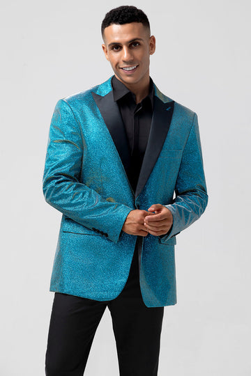 Peacock Blue Peak Lapel One Button 2-częściowe męskie garnitury balowe